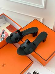 Hermes black heeled slippers - 5