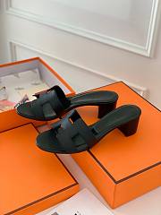 Hermes black heeled slippers - 4