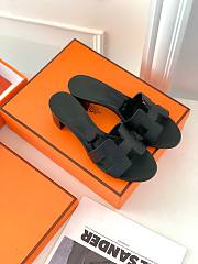 Hermes black heeled slippers - 2