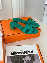 Hermes blue heeled slippers - 6