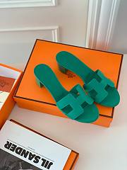 Hermes blue heeled slippers - 5