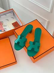 Hermes blue heeled slippers - 4