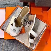 Hermes white heeled slippers 02 - 6