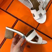 Hermes white heeled slippers 02 - 5