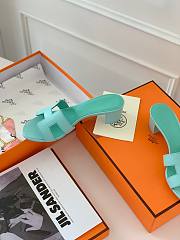 Hermes mint heeled slippers  - 5