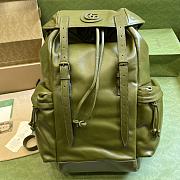 Gucci Green Leather Double G Backpack - 1