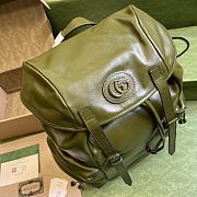 Gucci Green Leather Double G Backpack - 5