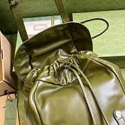 Gucci Green Leather Double G Backpack - 2