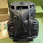 Gucci Black Leather Double G Backpack - 1