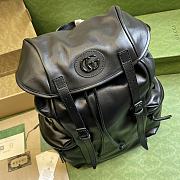 Gucci Black Leather Double G Backpack - 6