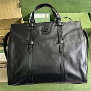 Gucci Double G Large black leather tote bag - 1