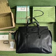 Gucci Double G Large black leather tote bag - 2