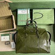Gucci Double G Large green leather tote bag - 2