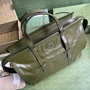 Gucci Double G Large green leather tote bag - 3