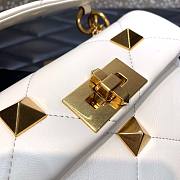 Valentino Garavani Roman Stud small quilted white leather bag - 5