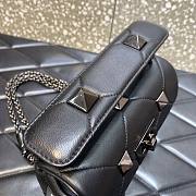 Valentino Garavani Roman Stud small quilted all black leather bag - 6