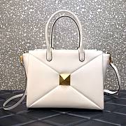 Valentino Garavani One stud white leather tote bag - 1