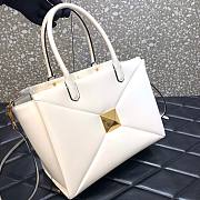 Valentino Garavani One stud white leather tote bag - 3