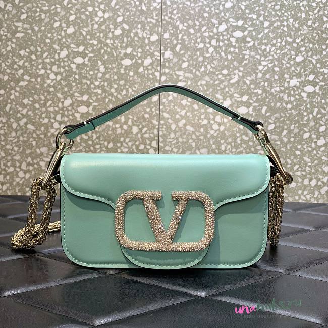 Valentino Garavani Small VLOGO Signature Blue Bag - 1