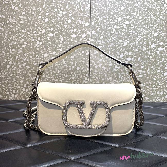 Valentino Garavani Small VLOGO Signature White Bag - 1