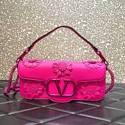 Valentino Garavani Loco Flower Pink Leather Bag - 1