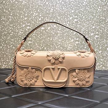 Valentino Garavani Loco Flower Beige Leather Bag