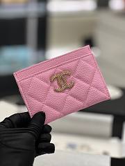 Chanel pink/ black card holder - 4