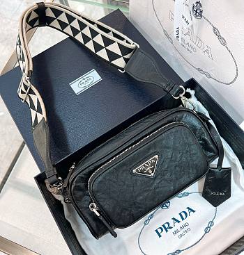 Prada Logo Plaque Zipped Shoulder Bag