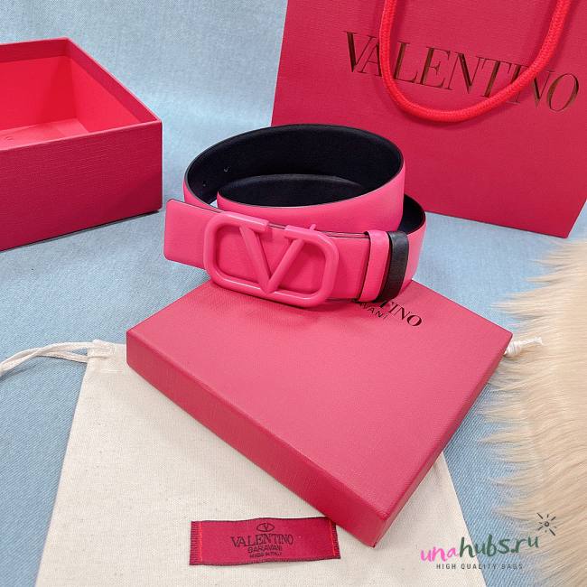 Valentino pink black reversable belt 4cm - 1