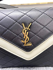 YSL Small Gaby Satchel Quilted Lambskin in White&Black  - 6