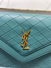 YSL Gaby Satchel Quilted Lambskin in Blue - 2