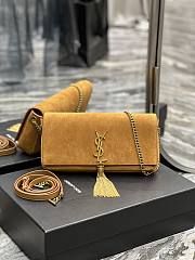 YSL Kate Brown Suede Clutch Bag - 1