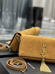 YSL Kate Brown Suede Clutch Bag - 5