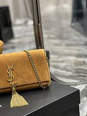 YSL Kate Brown Suede Clutch Bag - 4