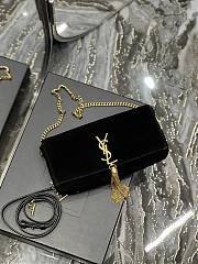 YSL Kate Black Suede Clutch Bag - 4