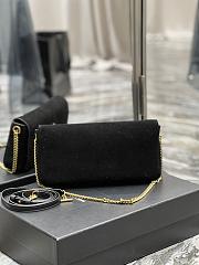 YSL Kate Black Suede Clutch Bag - 3