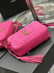 YSL Pink Quilted Suede Lou Camera Bag - 2