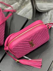 YSL Pink Quilted Suede Lou Camera Bag - 6