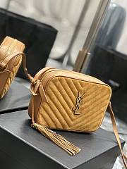 YSL Brown Quilted Suede Lou Camera Bag - 3