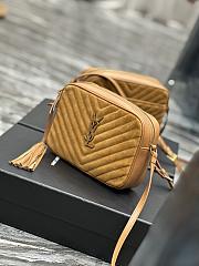 YSL Brown Quilted Suede Lou Camera Bag - 6