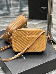 YSL Brown Quilted Suede Lou Camera Bag - 5