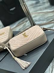 YSL Nude Pink Quilted Suede Lou Camera Bag - 6