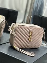 YSL Nude Pink Quilted Suede Lou Camera Bag - 4