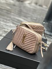 YSL Nude Pink Quilted Suede Lou Camera Bag - 2