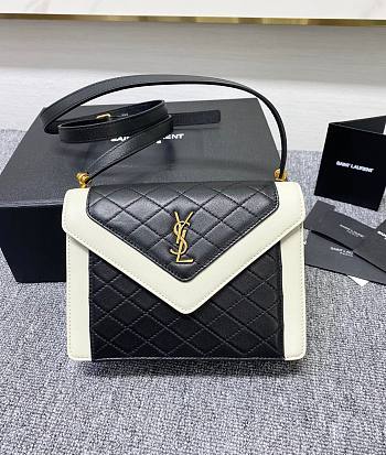 YSL Small Gaby Satchel Quilted Lambskin in White&Black 