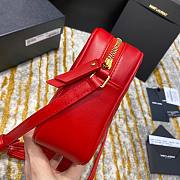 YSL Red Quilted Suede Lou Camera Bag - 6