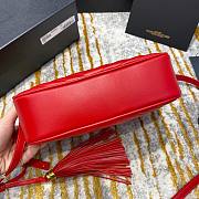 YSL Red Quilted Suede Lou Camera Bag - 4