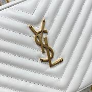 YSL White Quilted Suede Lou Camera Bag - 6