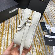 YSL White Quilted Suede Lou Camera Bag - 2