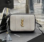 YSL Black White Quilted Leather Lou Camera Bag - 1